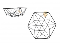 Kosz geometryczny z drutu na warzywa, owoce 23x8 cm CZARNY