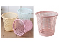 Kosz na śmieci plastikowy, ażurowy 27x26 cm BEŻ