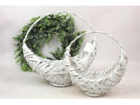 Kosz, osłonka rattanowa na stelażu z drutu ŁÓDKA kpl 2 szt