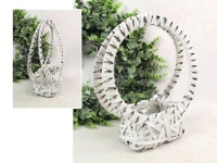 Kosz, osłonka rattanowa na stelażu z drutu OKRĄGŁA 33x28x10 cm