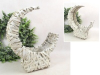 Kosz, osłonka rattanowa na stelażu z drutu KSIĘŻYC 41x34x13 cm