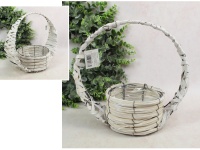Kosz, osłonka rattanowa na stelażu z drutu PÓŁKOLE 30x28x16 cm