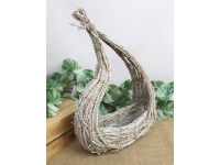 Kosz z gałązek do kompozycji z plastikowym wkładem ŁZA 48x32x12 cm - BIELONY
