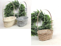 Koszyk bambusowy owalny z folią MIX KOLOR 35x22x15 cm