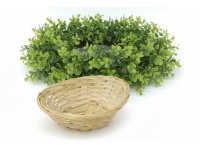 Koszyk, Tacka bambusowa okrągła naturalna 15x12x5,5 cm