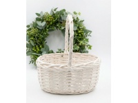 Koszyk wikliniowy owalny 28x26x22x13 cm - biały