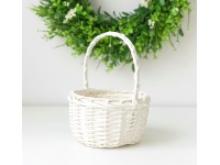 Koszyk wikliniowy owalny KREMOWY 29x26x23x14 cm