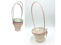 Koszyk wikliniowy z kolorowym warkoczem 56x22x14 cm - mix