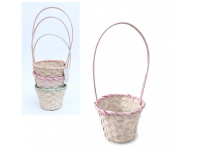 Koszyk wikliniowy z pastelowym zakończeniem i plastikowym wkładem 30x14x9 cm