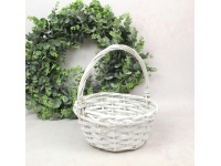 Koszyk wiklinowy okrągły BIAŁY 22x21x9 cm