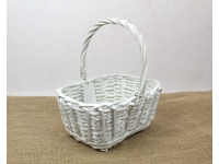 Koszyk wiklinowy prostokątny BIAŁY 26x24x20x12 cm