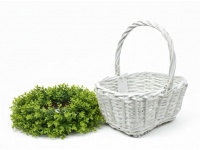 Koszyk wiklinowy prostokątny BIAŁY 26x24x20x12 cm