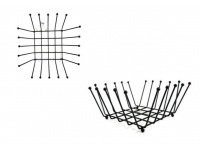 Koszyk z drutu  na owoce 22x9 cm - CZARNY