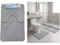 DYWANIK Kpl łazienkowy (80x50 cm) 2 el. SZARY WZOREK