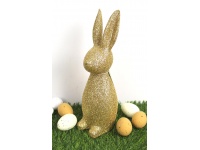 Królik, zając plastik 28x10x8 cm - BROKAT ZŁOTY