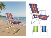 Krzesło, fotel składany miękki plażowy w kolorowe PASKI 70x54x45 cm MIX KOLOR