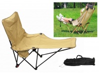 Krzesło wędkarskie, turystyczne, składane z metalowym stelażem 140x60x90 cm BEŻOWE
