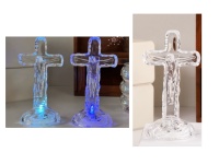 Krzyż LED na baterie 14,5x7 cm TRANSPARENTNY