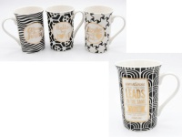 Kubek ceramiczny 340 ml Czarno-biały LOVE MIX (22 OE) - 1 szt