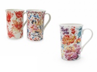 Kubek ceramiczny 340 ml KWIATY 11x7,5 cm - 1 szt