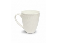 Kubek ceramiczny BIAŁY tłoczony ala kora 10x9 cm 400 ml