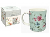 Kubek ceramiczny w kwiaty Błękitna fantazja 9,5x8 cm 400 ml