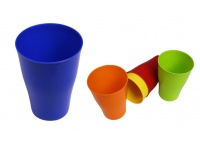 Kubek plastikowy OKRĄGŁY 320 ml 11x7,6x5,5 cm mix kolor - 1 szt