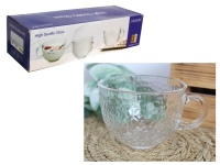 Kubek, szklanka 400 ml tłoczony wzór kropki 10,5x8 cm - kpl 3 szt