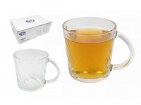 Kubek szklanka z uchem 9,5x9 cm - 1 szt 350 ml FALA