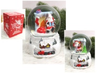 Kula świąteczna, pozytywka MIKOŁAJ, KOMINEK szkło-ceramika 15x10 cm mix wzorów