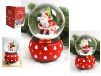 Kula świąteczna, pozytywka MIKOŁAJ, PREZENTY szkło-ceramika 13x10 cm mix wzorów
