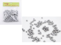 Kuleczki dekoracyjne SREBRNE 1 cm, 45g