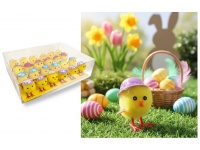 Kurczaczek w czapce z daszkiem błyszcząca dekoracja wielkanocna 4,5 cm - tw.sztuczne - 1 szt