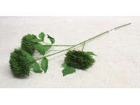 Kwiat ala CZOSNEK silikonowy wys. 65 cm, 3 ramiona (3 kwiaty 8x4 cm) ZIELONY
