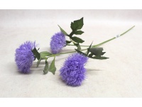 Kwiat ala CZOSNEK silikonowy wys. 65 cm, 3 ramiona (3 kwiaty 8x4 cm) FIOLETOWY