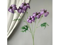 Kwiat ala ZAWILEC wys. 80 cm, 2-ramiona (6 kwiatów 8x4 cm) FIOLETOWY