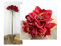 Kwiat AMARYLIS wys. 75 cm (główka 17 cm) CZERWONY