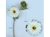 Kwiat ASTER pełny 56 cm 2 ramiona kwiat 14 cm i pąk 10 cm BIAŁA