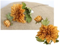 Kwiat DALIA wys. 58 cm (2 kwiaty 15-4 cm) MUSZTARDOWA