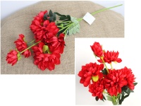 Kwiat DALIA wys. 65 cm (6 kwiatów 11-4,5 cm) CZERWONY