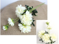 Kwiat DALIA wys. 65 cm (6 kwiatów 11-4,5 cm) ŚMIETANOWY