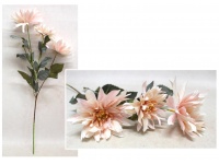 Kwiat DALIA wys. 73 cm, (3 kwiaty 10-15 cm) BRZOSKWINIOWY JASNY