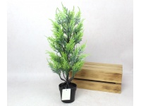 Kwiat, drzewko silikonowe PE TUJA w doniczce 45 cm SZARO ZIELONA