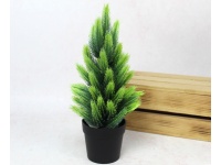 Kwiat, drzewko silikonowe PE SOSNA 30 cm w doniczce SZARO ZIELONA