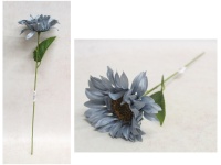Kwiat GERBERA wys. 49 cm (główka 10x3 cm) - NIEBIESKO-SZARA