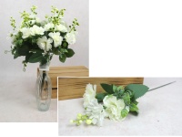 Kwiat GOŹDZIK wys. 30 cm na piku (3 kwiaty 6-5 cm) BIAŁY - 1 szt