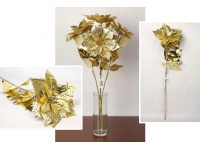 Kwiat GWIAZDA BETLEJEMSKA - POINSECJA tw. sztuczne 70 cm główka 22 cm ZŁOTA