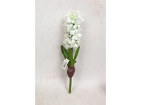 Kwiat HIACYNT Z CEBULKĄ wys.32 cm (kwiat 13x6 cm) BIAŁY