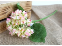 Kwiat HORTENSJA wys.40 cm (kwiat 12x7 cm) RÓŻÓWA CIENIOWANA