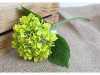 Kwiat HORTENSJA wys.40 cm (kwiat 12x7 cm) ZIELONO-ŻÓŁTA